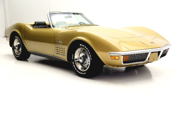 For Sale Used 1971 Chevrolet Corvette convertible gold black int, 350 auto | American Dream Machines Des Moines IA 50309