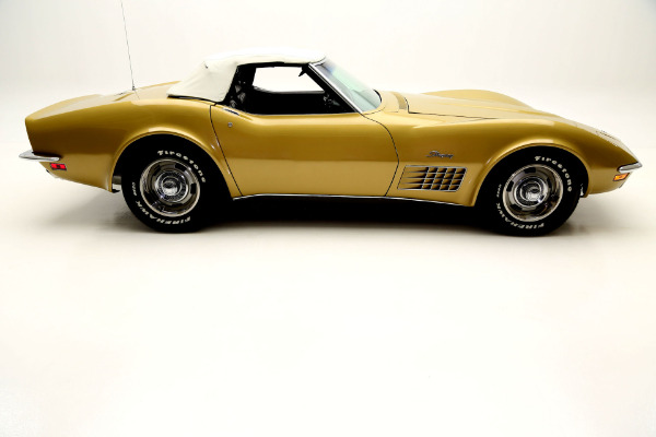 For Sale Used 1971 Chevrolet Corvette convertible gold black int, 350 auto | American Dream Machines Des Moines IA 50309