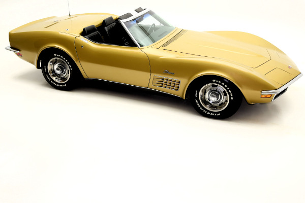 For Sale Used 1971 Chevrolet Corvette convertible gold black int, 350 auto | American Dream Machines Des Moines IA 50309