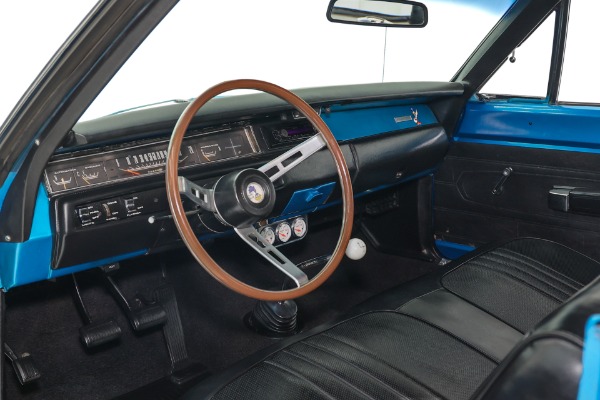 For Sale Used 1969 Plymouth Roadrunner B5 Blue, Black Bench Seat Interior, 383, Hemi 4-Speed, Big Chrome | American Dream Machines Des Moines IA 50309