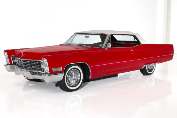 For Sale Used 1967 Cadillac DeVille Red/Red 429 Auto AC PS Cruise | American Dream Machines Des Moines IA 50309