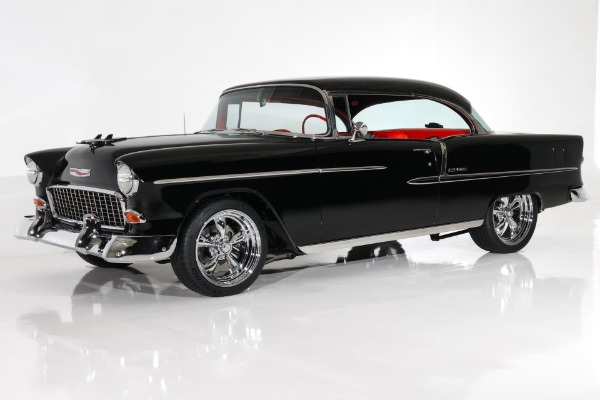 For Sale Used 1955 Chevrolet Bel Air Jet Black 502 6-Speed PS PB AC | American Dream Machines Des Moines IA 50309