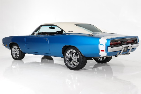 For Sale Used 1969 Dodge Charger B5 Blue 383 Pistol Grip 727 PS PDB | American Dream Machines Des Moines IA 50309