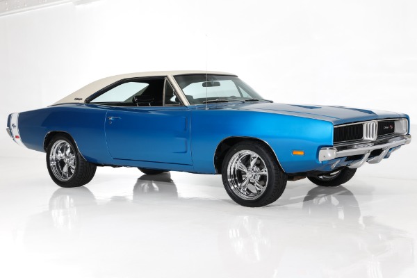 For Sale Used 1969 Dodge Charger B5 Blue 383 Pistol Grip 727 PS PDB | American Dream Machines Des Moines IA 50309