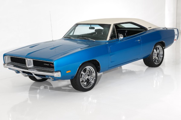 For Sale Used 1969 Dodge Charger B5 Blue 383 Pistol Grip 727 PS PDB | American Dream Machines Des Moines IA 50309