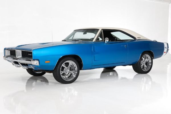 For Sale Used 1969 Dodge Charger B5 Blue 383 Pistol Grip 727 PS PDB | American Dream Machines Des Moines IA 50309