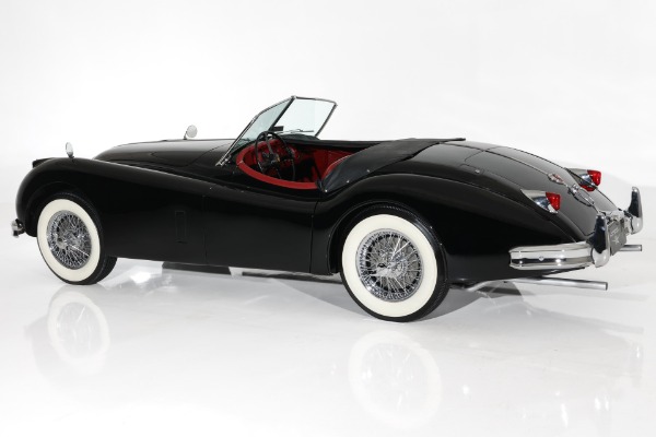 For Sale Used 1955 Jaguar XK140 SE Exquisite Black, Red Leather | American Dream Machines Des Moines IA 50309