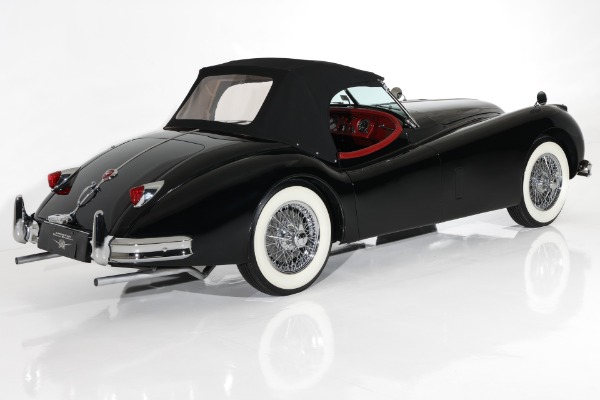 For Sale Used 1955 Jaguar XK140 SE Exquisite Black, Red Leather | American Dream Machines Des Moines IA 50309