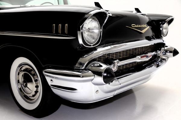 For Sale Used 1957 Chevrolet Bel Air Black Red & Black int 283 Auto | American Dream Machines Des Moines IA 50309