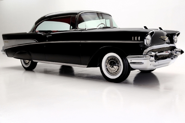 For Sale Used 1957 Chevrolet Bel Air Black Red & Black int 283 Auto | American Dream Machines Des Moines IA 50309