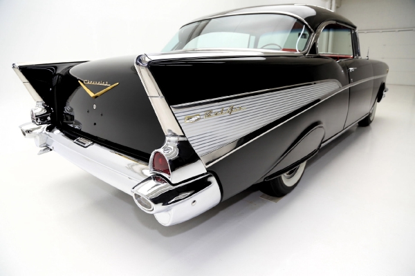 For Sale Used 1957 Chevrolet Bel Air Black Red & Black int 283 Auto | American Dream Machines Des Moines IA 50309