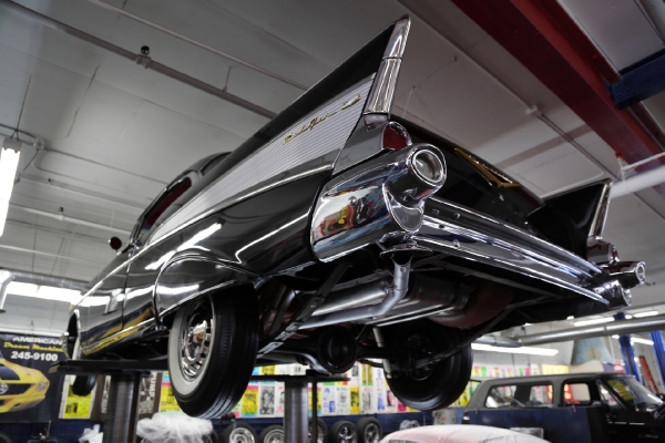 For Sale Used 1957 Chevrolet Bel Air Black Red & Black int 283 Auto | American Dream Machines Des Moines IA 50309