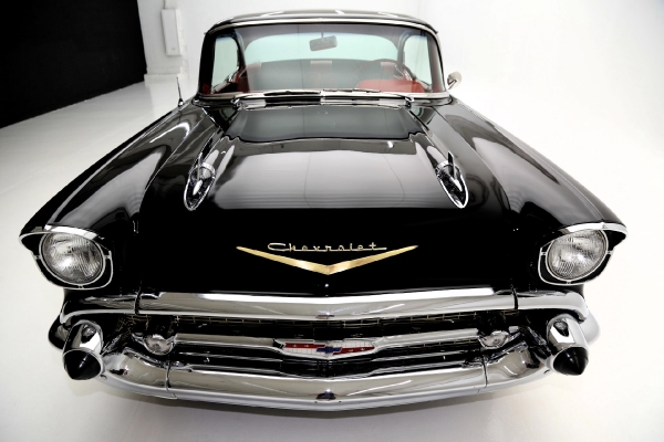 For Sale Used 1957 Chevrolet Bel Air Black Red & Black int 283 Auto | American Dream Machines Des Moines IA 50309