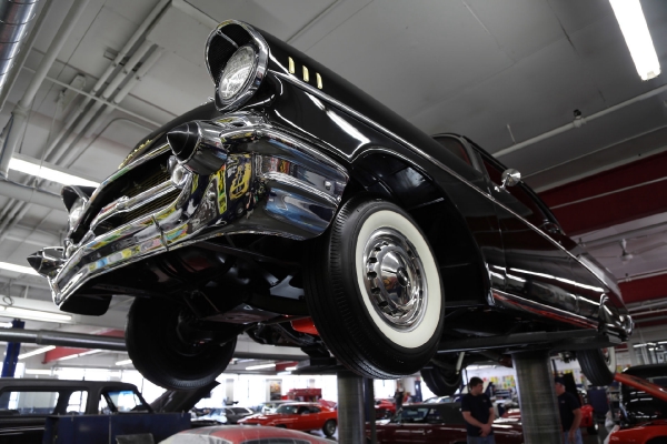 For Sale Used 1957 Chevrolet Bel Air Black Red & Black int 283 Auto | American Dream Machines Des Moines IA 50309