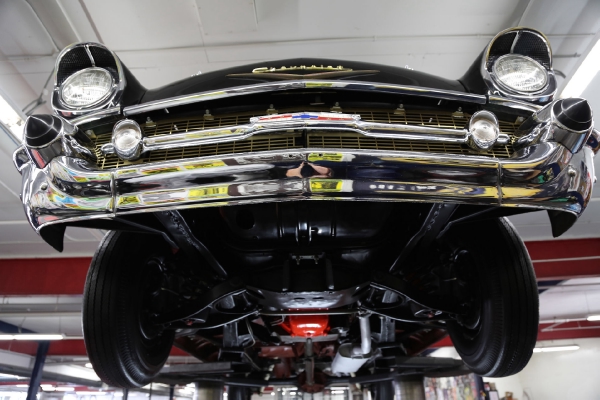 For Sale Used 1957 Chevrolet Bel Air Black Red & Black int 283 Auto | American Dream Machines Des Moines IA 50309