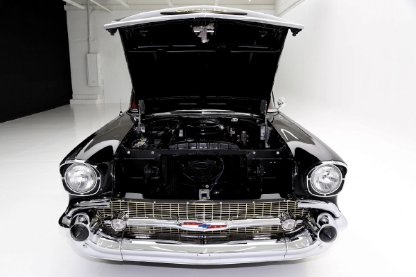 For Sale Used 1957 Chevrolet Bel Air Black Red & Black int 283 Auto | American Dream Machines Des Moines IA 50309