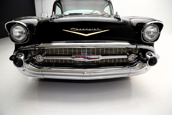 For Sale Used 1957 Chevrolet Bel Air Black Red & Black int 283 Auto | American Dream Machines Des Moines IA 50309