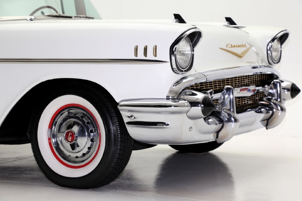 For Sale Used 1957 Chevrolet Bel Air white blk/red int LT1 AC PB | American Dream Machines Des Moines IA 50309