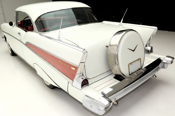 For Sale Used 1957 Chevrolet Bel Air white blk/red int LT1 AC PB | American Dream Machines Des Moines IA 50309