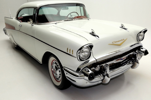 For Sale Used 1957 Chevrolet Bel Air white blk/red int LT1 AC PB | American Dream Machines Des Moines IA 50309