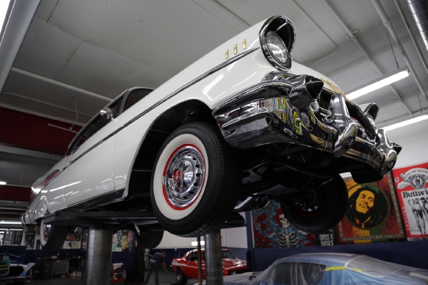 For Sale Used 1957 Chevrolet Bel Air white blk/red int LT1 AC PB | American Dream Machines Des Moines IA 50309