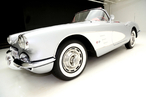 For Sale Used 1959 Chevrolet Corvette Convertible silver/red roadster | American Dream Machines Des Moines IA 50309