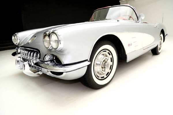 For Sale Used 1959 Chevrolet Corvette Convertible silver/red roadster | American Dream Machines Des Moines IA 50309