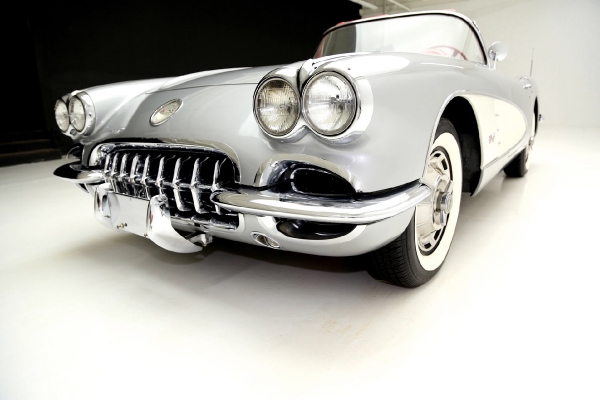 For Sale Used 1959 Chevrolet Corvette Convertible silver/red roadster | American Dream Machines Des Moines IA 50309