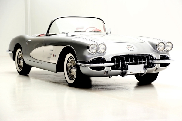 For Sale Used 1959 Chevrolet Corvette Convertible silver/red roadster | American Dream Machines Des Moines IA 50309