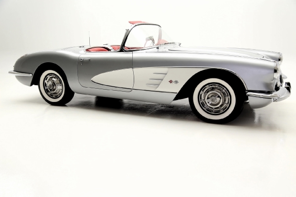 For Sale Used 1959 Chevrolet Corvette Convertible silver/red roadster | American Dream Machines Des Moines IA 50309