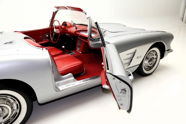 For Sale Used 1959 Chevrolet Corvette Convertible silver/red roadster | American Dream Machines Des Moines IA 50309