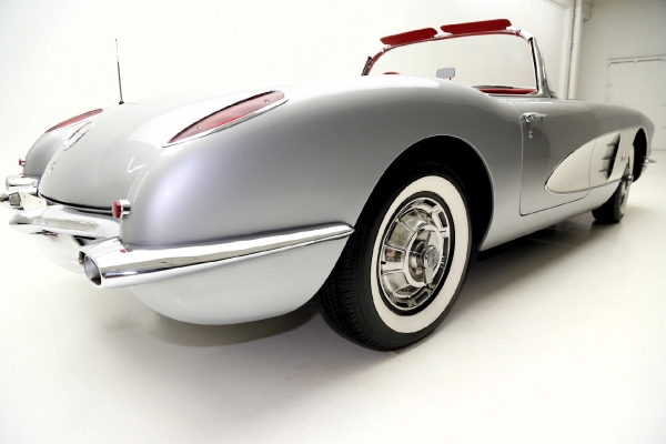 For Sale Used 1959 Chevrolet Corvette Convertible silver/red roadster | American Dream Machines Des Moines IA 50309