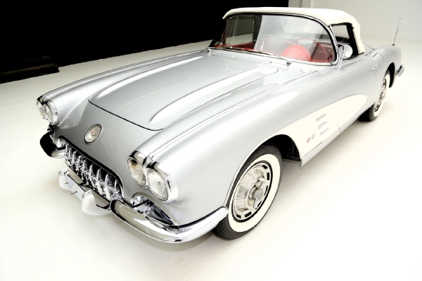 For Sale Used 1959 Chevrolet Corvette Convertible silver/red roadster | American Dream Machines Des Moines IA 50309