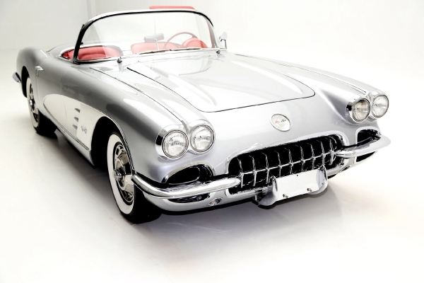 For Sale Used 1959 Chevrolet Corvette Convertible silver/red roadster | American Dream Machines Des Moines IA 50309