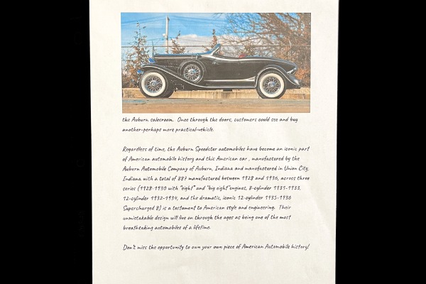 For Sale Used 1932 Auburn 898-A Exquisite Boattail Speedster, Restored | American Dream Machines Des Moines IA 50309