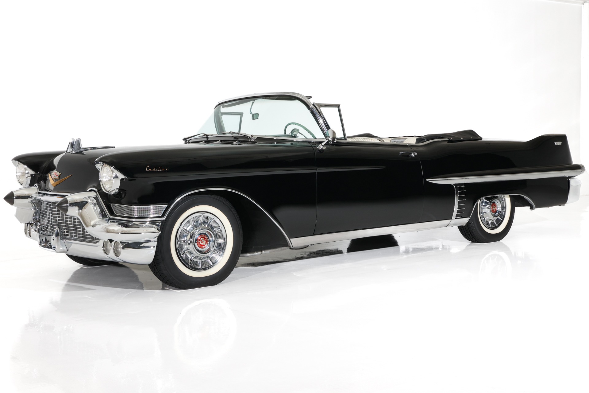 For Sale Used 1957 Cadillac Series 62 Real Black Car, #s 365 PS PB PW | American Dream Machines Des Moines IA 50309