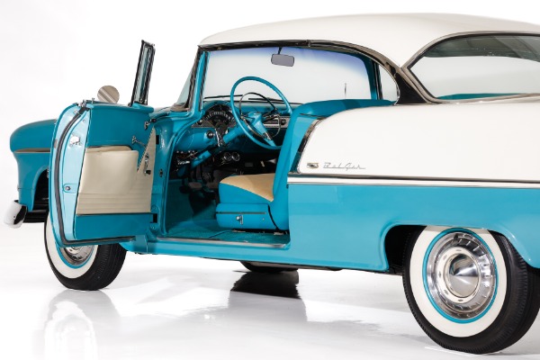 For Sale Used 1955 Chevrolet Bel Air Turquoise & India Ivory, Frame-Off | American Dream Machines Des Moines IA 50309