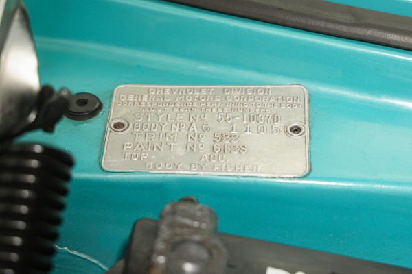 For Sale Used 1955 Chevrolet Bel Air Turquoise & India Ivory, Frame-Off | American Dream Machines Des Moines IA 50309