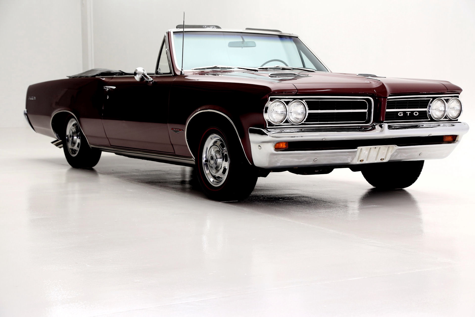 For Sale Used 1964 Pontiac GTO Convertible Red/Blk PHS 4spd 389 3 deuces | American Dream Machines Des Moines IA 50309