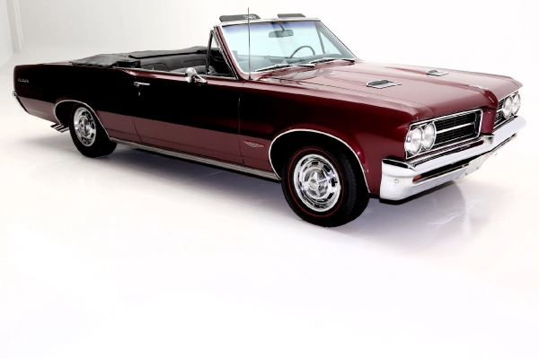 For Sale Used 1964 Pontiac GTO Convertible Red/Blk PHS 4spd 389 3 deuces | American Dream Machines Des Moines IA 50309