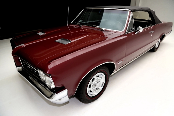 For Sale Used 1964 Pontiac GTO Convertible Red/Blk PHS 4spd 389 3 deuces | American Dream Machines Des Moines IA 50309