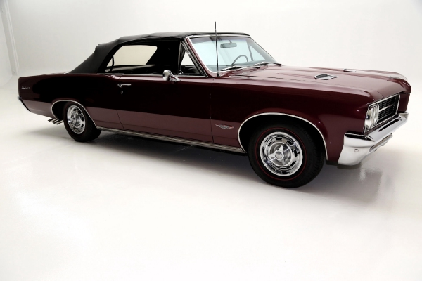 For Sale Used 1964 Pontiac GTO Convertible Red/Blk PHS 4spd 389 3 deuces | American Dream Machines Des Moines IA 50309