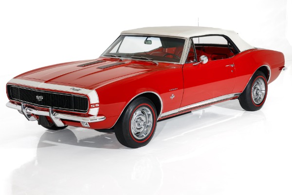 For Sale Used 1967 Chevrolet Camaro Documented Red on Red RS/SS Convertible, 4N, 3P, #s Match 350, 4-Speed | American Dream Machines Des Moines IA 50309