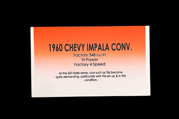 For Sale Used 1960 Chevrolet Impala Convertible 348 Tri-Power 4-Speed | American Dream Machines Des Moines IA 50309