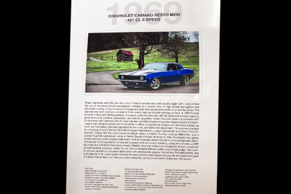For Sale Used 1969 Chevrolet Camaro Electric Blue 427, 5-Speed AC PS | American Dream Machines Des Moines IA 50309