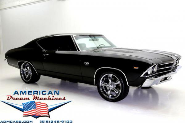 For Sale Used 1969 Chevrolet Chevelle, Real SS, 396 V8 BLack, Vintage AC | American Dream Machines Des Moines IA 50309