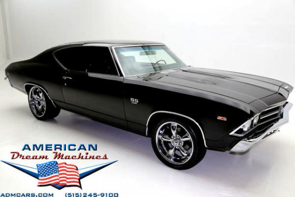 For Sale Used 1969 Chevrolet Chevelle, Real SS, 396 V8 BLack, Vintage AC | American Dream Machines Des Moines IA 50309