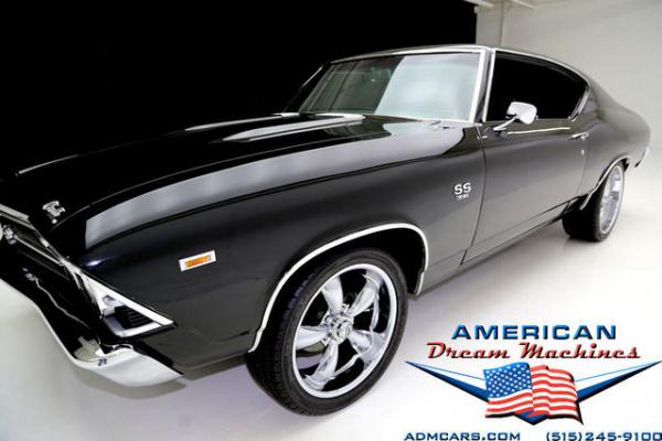 For Sale Used 1969 Chevrolet Chevelle, Real SS, 396 V8 BLack, Vintage AC | American Dream Machines Des Moines IA 50309