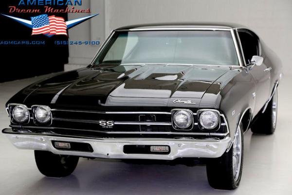 For Sale Used 1969 Chevrolet Chevelle, Real SS, 396 V8 BLack, Vintage AC | American Dream Machines Des Moines IA 50309