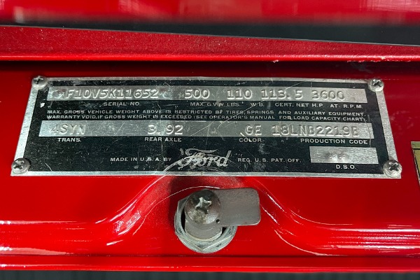 For Sale Used 1955 Ford F100 Truck Bright Red Show truck, 302 Auto  PS PB AC, Chrome wheels | American Dream Machines Des Moines IA 50309